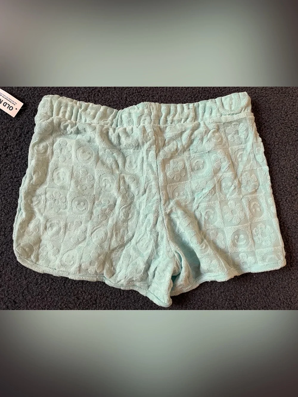 Old Navy Light Blue Terry Cloth Lounge Shorts with Drawstring